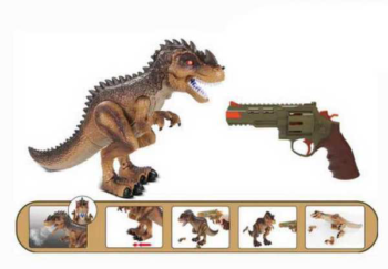 Динозавр в комплекте с пистолетом "Охота на динозавра" на инфракрасном управлении