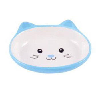 Миска керамическая для кошек - Мордочка кошки голубая (160мл)