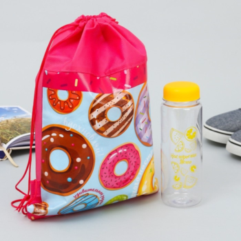Подарочный набор "Классная девчонка", сумка для обуви и бутылка для воды