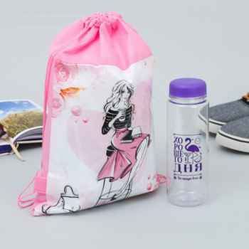 Подарочный набор "Самой стильной", сумка для обуви и бутылка для воды