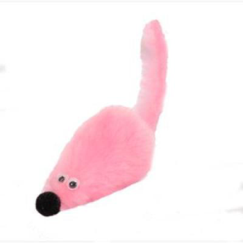 Игрушка для кошки - Мышь с мятой GoSi (розовый мех)