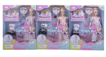 Кукла Defa. Lucy Набор "Мама с малышом", с аксессурами и нарядом, высота куклы:29 см