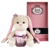 Зайка Jack&Lin в Вечернем Розовом Платье, 25 см, в Коробке - 0