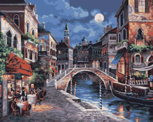 Раскраски по номерам. Картина Ночная Венеция, 40*50 см - 0