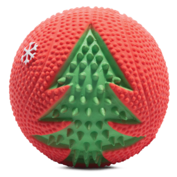 Игрушка NEW YEAR для собак из латекса - Мяч с елкой (5см)