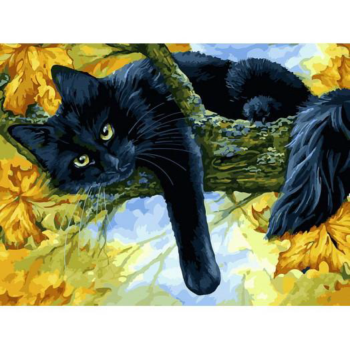 Живопись на холсте 30*40 см Осенний кот