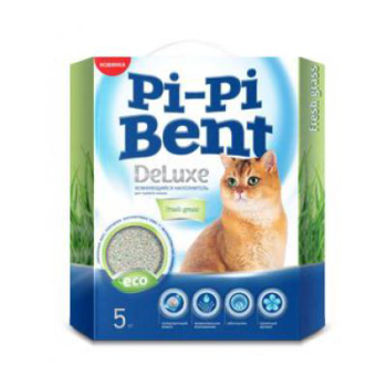 Наполнитель для кошек комкующийся - Pi-Pi Bent DeLuxe Fresh Grass (5кг)