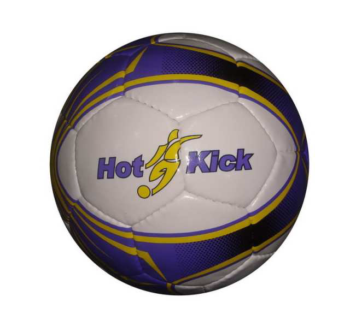 Мяч футбольный (бело-синий), размер 5, диаметр 22 см, длина окружности 68—70 см, материал: ПВХ