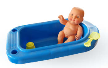 Кукла Карапуз в ванночке - мальчик