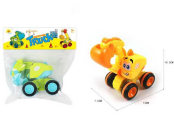 Машинка для малышей "Экскаватор", пластмассовая, 2 цвета в ассортименте, 10,5х7,5х15 см