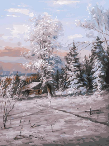 Набор для творчества Белоснежка картина по номерам на холсте Зимний день 30 на 40 см