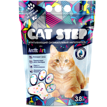 Наполнитель впитывающий силикагелевый - CAT STEP Arctic Art (3,8 л)