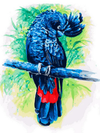 Набор для творчества Белоснежка Картина по номерам на холсте Синий попугай 30*40 см
