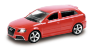 Машинка металлическая Uni-Fortune RMZ City 1:43 Audi RS3 Sportback без механизмов, 2 цвета (красный/черный), 10,00х4,17х3,26 см - 0