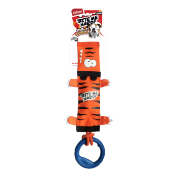 Игрушка для собаки - Тигр с пищалкой, веревкой и резиновым кольцом (75526)