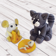 Набор для создания игрушек из массы для лепки - Кот и Мышка - 0