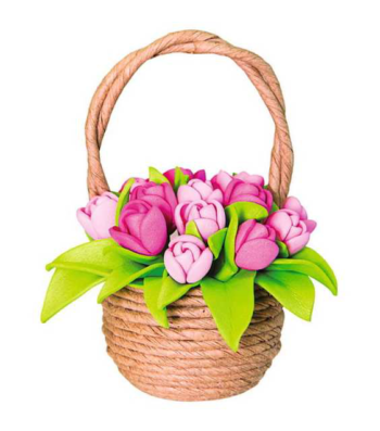 Цветы из фоамирана "Тюльпаны в корзинке"