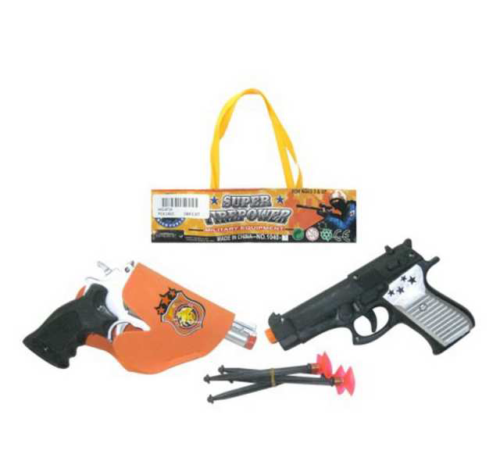 Набор игровой полицейский Пистолет 2шт, кобура, 2 пули на присосках, в пакете, 14х17х4см - 1
