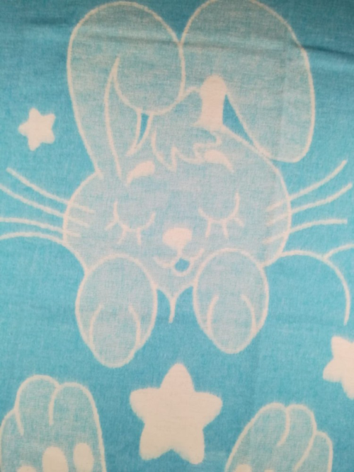 Одеяло Хлопок100% Заяц голубой - 0