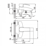 Смеситель для ванны IDDIS Vane (VANSB00i02WA) - 2