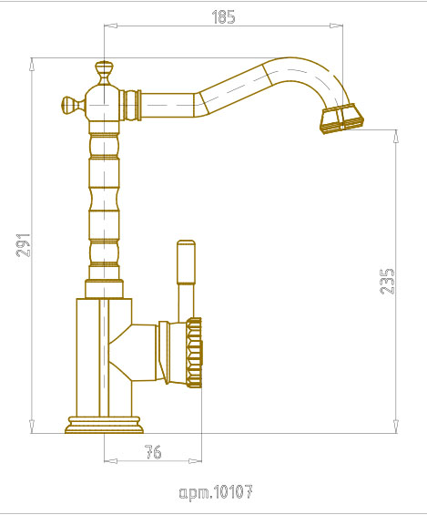Смеситель однорычажный кухонный + поворотный аэратор Bronze de Luxe WINDSOR (10107K) - 1