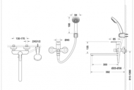 Смеситель для ванны с длинным изливом с аксессуарами Bravat Stream (F63783C-LB) - 1