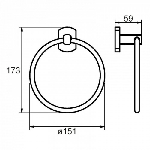 Полотенцедержатель кольцо Milardo Neva, сплав металлов (NEVSML0M52) - 1