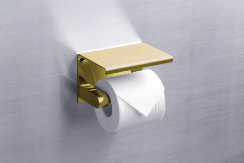 Держатель туалетной бумаги с полкой RUSH Edge (ED77141 Gold) - 2