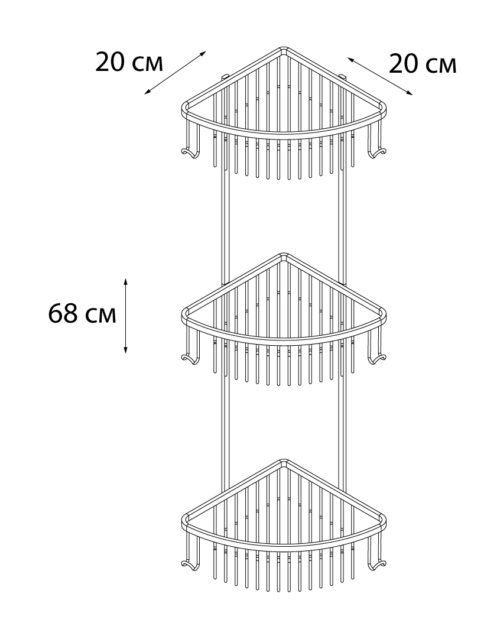 Полка FIXSEN угловая трехэтажная (FX-858-3) - 1