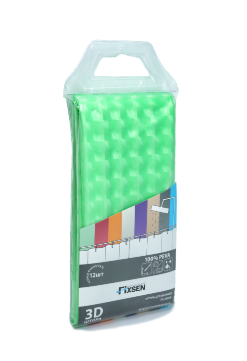 Шторка для ванной FIXSEN зеленая (FX-3003F) - 1