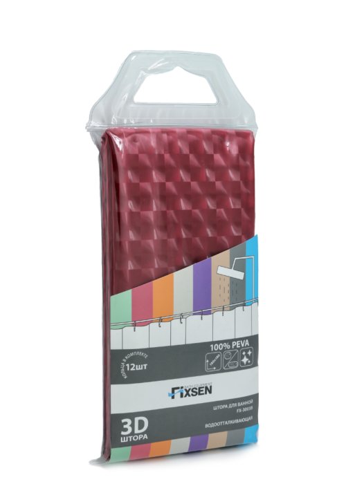 Шторка для ванной FIXSEN розовая (FX-3003B) - 1