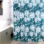 Штора для ванной комнаты 180*200 см Milardo Flowers Blue полиэстер (950P180M11) - 0